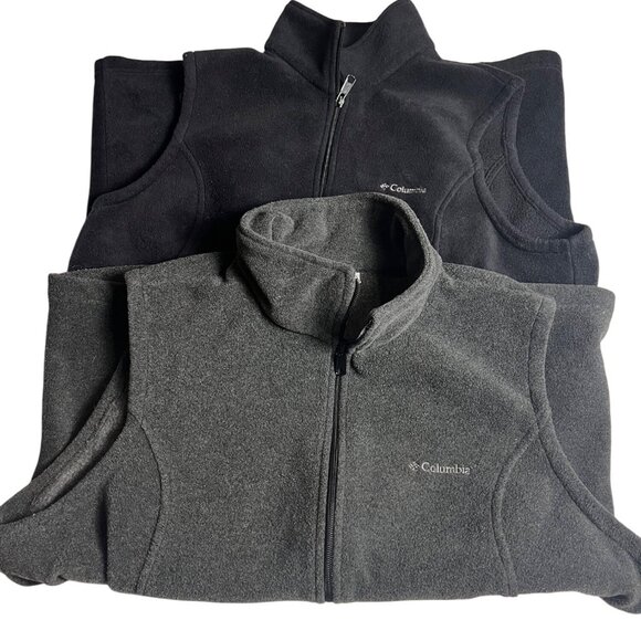Columbia Womens Fleece Vest Bundle Black & Gray XL Full-Zip Lightweight Layering - Picture 6 of 10